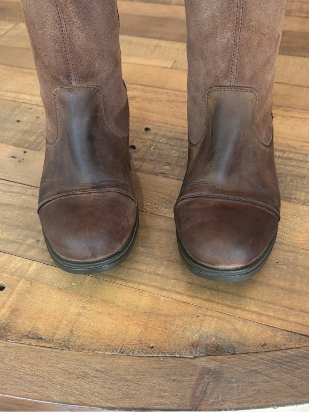 Sorel Major Tall Riding Boots Womens Size 10 Brown Leather Wedge Back Buckle